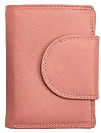 Josephine Osthoff Geldbörse Damen Wiener Schachtel, Platz für 11 Karten, Minibrieftasche mit Münzfach, Portemonnaie Herren Geldbeutel aus echt Leder mit RFID-Schutz (934), Farbe:Wildrose
