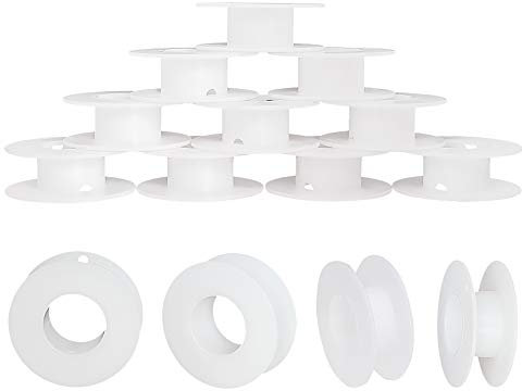PandaHall 20 Stück 20 mm Weiße Kunststoffspule Leere Spulen Für Bandperlen Schnur Draht Rolle