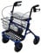 AnteaMED Rollator aus Stahl, klappbar, Blau – Rollator für Senioren mit 4 Rädern, Sitz und Bremsen