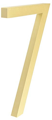 HASWARE Floating House Number 6 inch Stylish Door Numbers Alphabet Plaque Street Home Address Numerals (Golden, 7)