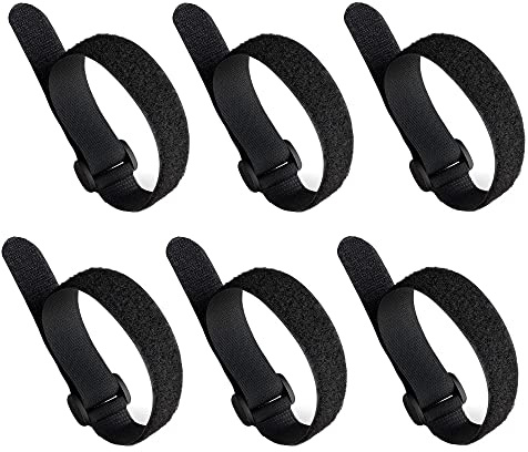 Aiqeer 30 Pièces 20 cm Sangles de Câble Noir, Attaches de Câble Réutilisables, Sangles Serre-Câbles, Sangles de Fixation à Crochet et Boucle, pour La Gestion des Câbles