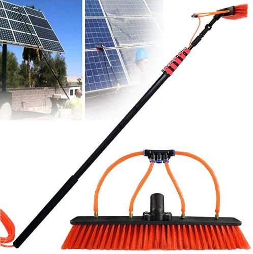 Fensterputzer mit Teleskopstiel,Teleskopstange Fensterreinigung Wasser,Photovoltaik-Reiniger Spezialreiniger,3.6M/5.4M/6M/7.2M/9M/11M Teleskop Reinigungs Set für Reinigung Fenster Terrasse (20FT/6M)