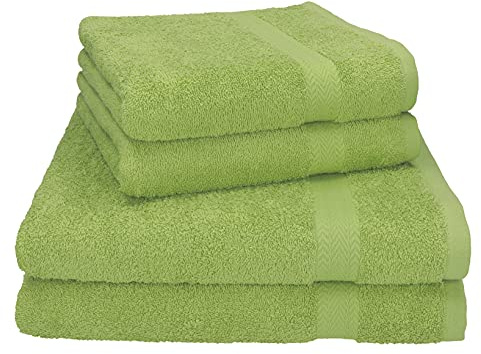 Betz Premium Handtuch Set 4-teilig – 2 Duschtücher 70×140 cm & 2 Handtücher 50×100 cm, 100% Baumwolle 470 g/m², saugstark & weich, Oeko-TEX® Farbe avocadogrün