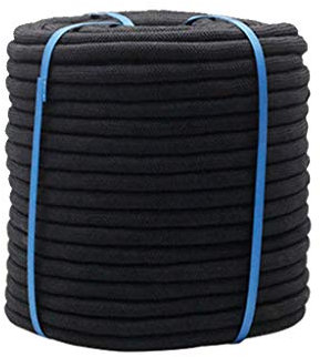 Touguqing Climbing Rope Black 10mm/12mm/14mm Static Climbing Rope, Tear-resistant Safety Rope, Auxiliary Rope, Double Carabiner, Safety Escape Rope, Camping, Aerial Work 30M-120M (Size : 12mm-100m)