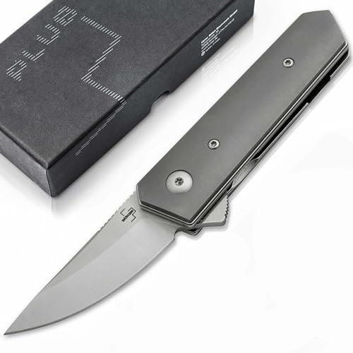 Böker Plus Coltello tascabile Kwaiken Stubby Titan – Lama in acciaio ad alte prestazioni con finitura satinata – Rivestimento in titanio ad alta resistenza – Con occhiello per cinghia di cattura e