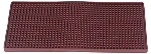 Tapis de Bar en Caoutchouc antidérapant 15x30.5cm Tapis de Service de Boisson Résistant à la Chaleur Tapis de Barber Station pour Bière Whisky Verre Café Maison Cuisine Vin Thé(Brun)