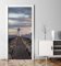 MyMaxxi - Tür bekleben mit Türtapete Türposter Türfolie Selbstklebend 90x200 Steinsteg zum Leuchtturm mit Meerblick - Tür verschönern ? Türaufkleber Türposter Türklebefolie Ozean Meer blau