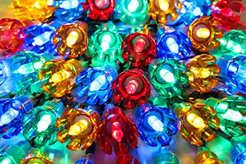 Christmas Concepts® 40 4m/13ft LED Retro Multi Coloured Petal String Lights – Battery Operated Static Christmas Lights with 30cm Lead Wire