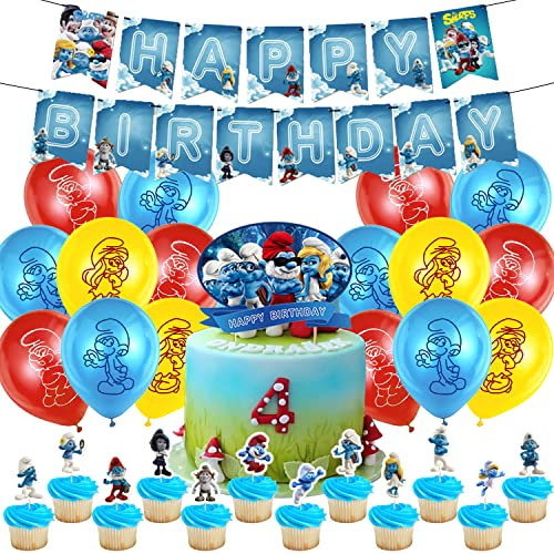 Geburtstag Deko 32 Stück,Party Deko,Luftballons,Party Supplies,Cake Topper,Geburtstag Banner,Geburtstagsfeier Dekoration,für Kindergeburtstag Party