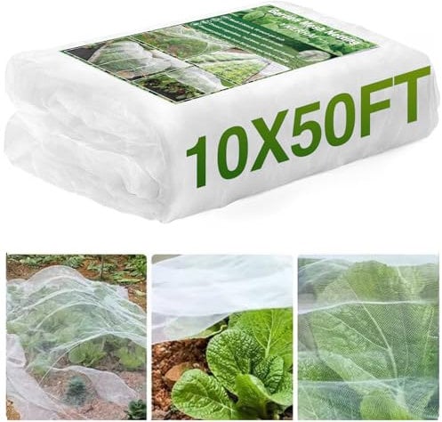 10 X 50FT Garden Mesh Netting Barrier,Fruit Tree Plant Netting for Vegetable Blueberry Bushes Plant Row Cover Screen Protection