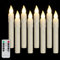 FREEPOWER 8er LED Stabkerzen mit Fernbedienung Timer Flackern Batteriebetrieben Kerzen Warmweiß Dimmbar Flammenlose Tafelkerzen für Halloween Weihnachten, Outdoor Wasserdicht, 2 x 17cm