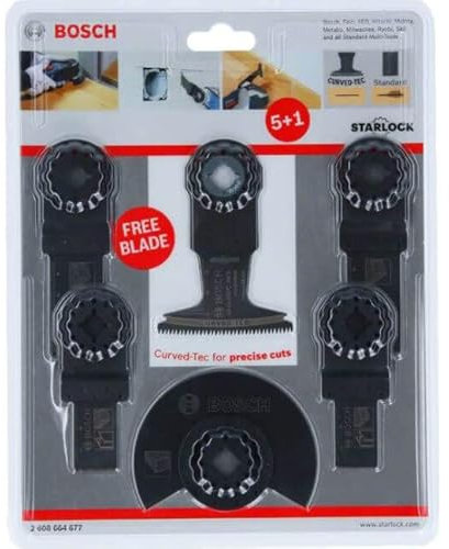 Bosch Professional Bosch 6 Piece Wood and Metal Cutting Starlock Oscillating Multi Tool Blade Set