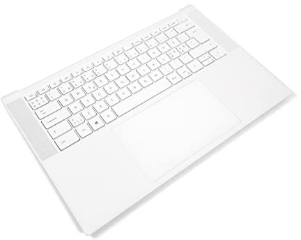 Dell XPS 9500/9510/9520/9530 White Palmrest, Touchpad & NORDIC Backlit Keyboard - 09WK55 + 0GW68G (X122X) (Renewed)
