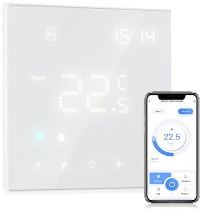 Decdeal WiFi Smart Thermostat Raumthermostat Elektrische Heizung Wchentlich Programmierbar Einstellbare Helligkeit Kompatibel mit der App tuya