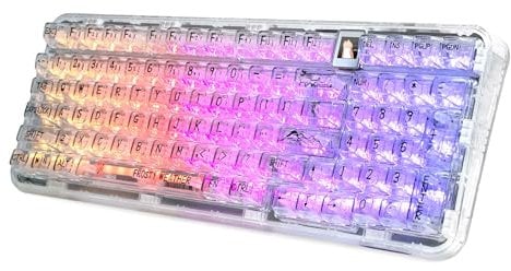 CoolKiller CK98 Transparent Mechanical Keyboard with OLED Display, RGB Custom Keyboard with BT5.1/2.4G/USB-C Wireless Gaming Gasket Structure for Windows/Mac (Linear Switches)