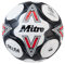 Mitre Delta Fußball | sehr langlebig | verbesserte Genauigkeit und Konsistenz, Weiß/Schwarz/Leibchenrot, 5