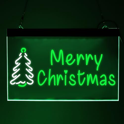 Insegna Al Neon a LED Bicolore Dell'albero Di Natale Insegna Al Neon Dell'albero Di Natale, Insegna Al Neon Di Buon Natale, Luce Al Neon Di Natale, Insegne Al Neon Di Natale Al Neon Insegna Al Neon