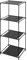Spetebo Standregal schwarz mit 3 Stoff Ablagen - 104 x 34 cm - Metall Lagerregal quadratisch mit 3 Fächern - Würfelregal Allzweck Bad Regal freistehend