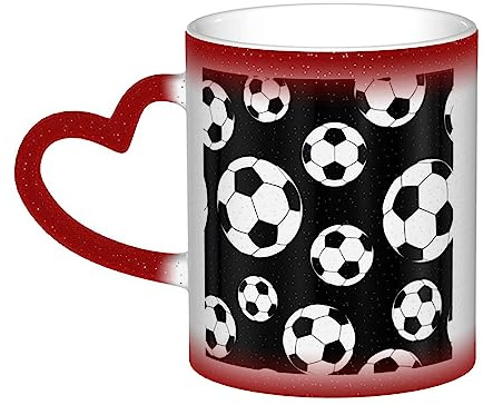 Fußball Schwarz Geburtstagsgeschenke Idee Für Männer Ehemann Opa Keramik Hitzeempfindliche Kaffee Magische Tassen