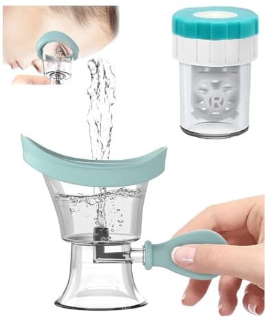 Vastsoon Eye Wash Cup, Manual Contact Lens Cleaner Case Kit Offering an Effective Solution to Clean Dust and Irritants, for Contact Lens Wearer Soothing Tired Eyes