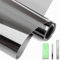 DARUITE Film Fenêtre Anti-Regard Film Miroir pour Fenêtre sans Tain Anti Chaleur Effet Miroir Anti-UV Protection Solaire Film Électrostatique Vitre pour Maisons, Bureau（Gris-Argent，90x200cm）