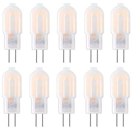 HUAMu G4 LED Lampen 2W, entspricht 20W Halogenbirne, Warmweiß 3000K, 200LM Energiesparlampe, kleine LED Birne G4, kein Flackern, nicht dimmbar, 10er Set