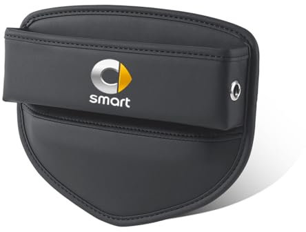 Für Smart 451 453 Fortwo Forfour Autositz Aufbewahrungsbox Leder Organizer Vordersitz Seitliche Schlitztaschen Emblem Zubehör,Black