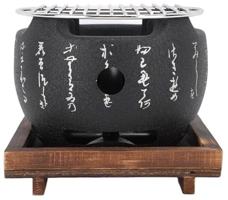 Natudeco Barbecue de Style Japonais Barbecue de Table au Charbon de Bois Barbecue Interieur Charbon Portable pour Camping Extérieur Balcon Terrasse Camping Jardin (S)