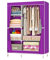 Kleiderschrank Stoff Schrank Schlafzimmer Tragbarer großer Kleiderschrank aus Segeltuch mit Kleiderstange Faltbarer und Wohnzimmer Lila 90 x 43 x 166 cm