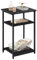 WLIVE Beistelltisch Schwarz, Sofatisch 3 Ablagen, Zeitschriftenhalter, Nachttisch klein für Wohnzimmer, Schlafzimmer,37T x 31B x 56H cm (Schwarz)