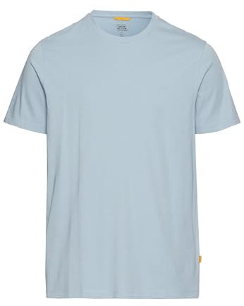 camel active Herren Basic T-Shirt aus Reiner Baumwolle Blau, Menswear-M