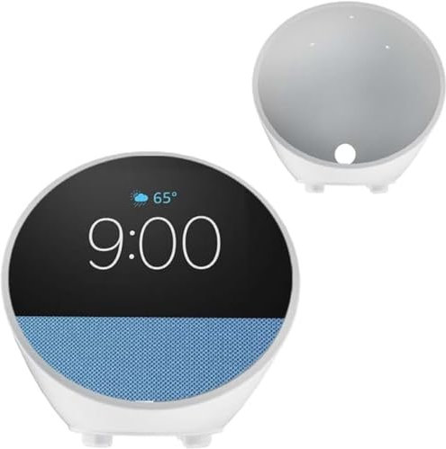 Silicone Case for Echo Spot 2024 Smart Speaker Anti-drop Protective Cover All-round Protective Sleeve Skin Smart Speaker Case for EchoSpot (Gray)