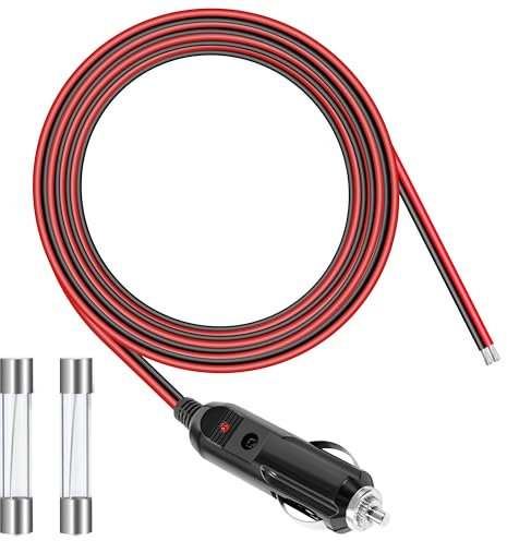 GUNGY Zigarettenanzünder Stecker 12V Autostecker mit 2M Verlängerungskabel 14AWG Zigarettenanzünder Steckerkabel mit Sicherung 15A für Auto LKW Wohnmobil Zigarettenanzünder-Buchse