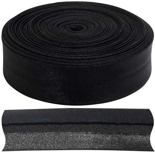 AERZETIX - C77338 - Gefaltetes schrägband 9 Meter x 18mm - aus Polyester - Farbe schwarz