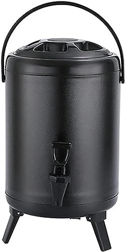 WADRBSW Distributeur de Boissons Isotherme en Acier Inoxydable, Distributeur de Boissons avec Robinet pour Eau Chaude, thé, café, Lait Froid, jus (Noir, 20 L) to Pursue Happiness
