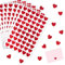 1200 Stück Glitzer Herz Aufkleber für Kinder, Selbstklebend Herzform Sticker für Valentinstag Ostern Hochzeit Gästebuch Geschenkbeutel DIY Handwerk Scrapbooking Umschlagsiegel Dekoration (Rot)
