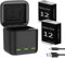 HamnaKhu 3-Kanal-Akkuladegerät für 2-Pack 2050mAh Enduro Akkus (HERO12 Black/HERO11 Black/HERO10 Black/HERO9 Black mit Upgrade GoPro Zubehör)