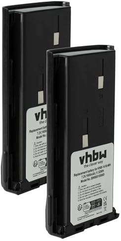 vhbw 2X Akku kompatibel mit Kenwood TK-278GM | TK-278GC, TK-278G, TK-272, TK-3101, TK-3100, TK-272G Funkgerät, Walkie Talkie (1600 mAh, 7,2 V, NiMH)
