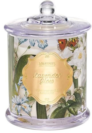 M&SENSE Duftkerze im Glas - Lavendel & Sanftes Leuchten Duft - 500g Kerze mit langer Brenndauer über 60 Stunden - Sojawachskerze als entspannende Heimdeko und Geschenk LavendelGlühen