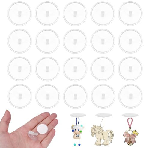 100 Piezas Plásticoganchos De Techo Autoadhesivos, 23mm Transparentes Ganchos Adhesivos para Techo Pequeños, Ganchos de Montaje de Techo Sin Perforación, para Decoraciones Colgantes Artículos Pequeños