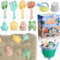 Kaisibum Strandspielzeug Set, 11-teilig mit Faltbarem Eimer, Schaufel, Sandförmchen, Gießkanne, Filter, für Kinder ab 3 Jahren