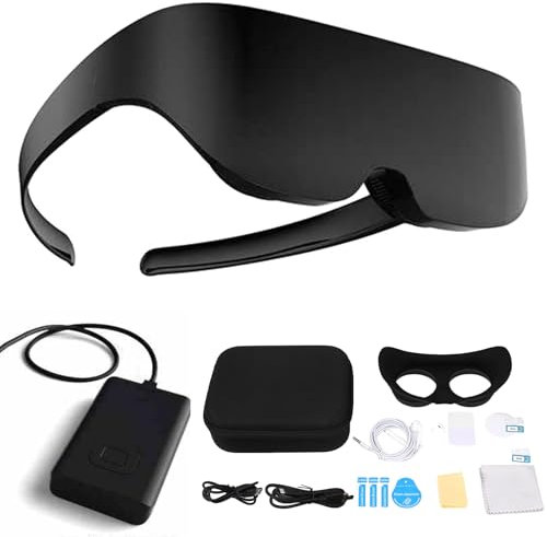 VR Glasses, Virtual Reality 3D Glasses, Wearable 3D IMAX Rechargeable Lightweight VR Smart Glasses with 8000mAh Battery, Adjustable 4K~HD, 1000in Screen View, 0-700° Focus Adjustment