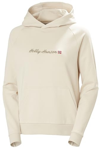 Helly-Hansen Core Graphic Hoodie Damen Sweatshirt Cozy Fleece Stilvolles Design, 034 Creme, L