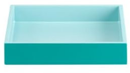 Gift Company Spa, Tablett, S, quadratisch (19x19x3,5cm),2 farbig, Shiny blau/matt hellblau, 19x19x3,5cm