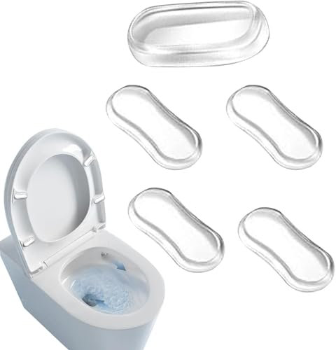 5Pcs Toilet Seat Bumper Set, 2025 Upgraded Silicone Strong Adhesive Toilet Seats Lid Bumpers Toilet Lid Rubber Pads for, Home, Hotel and Hospital Toilets
