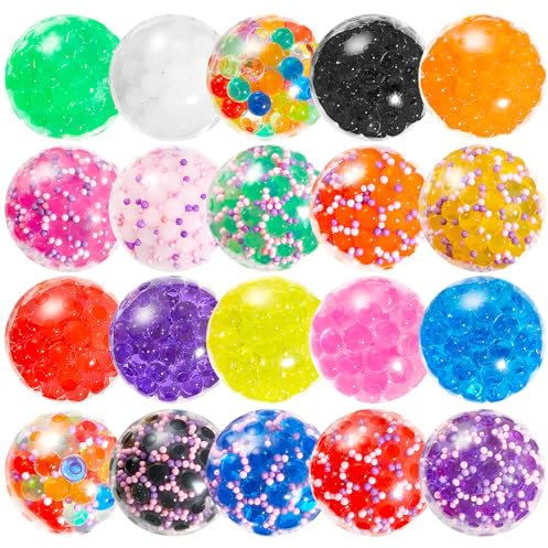 HOUT 20 Stück Mitgebsel Kindergeburtstag Squishy Stressball - Anti Stress Bälle Kindergeburtstag Gastgeschenke - Antistressbälle für Kinder Erwachsene - Kleine Geschenke für Kinder