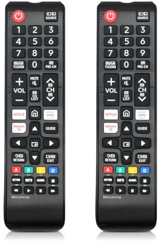PNGOS Remplacement 2c pour télécommande Samsung, télécommande universelle avec Netflix, PrimeVideo RakuteTV, compatible avec tous les téléviseurs Samsung LED QLED SUHD UHD HDR LCD Frame 4K Smart TV