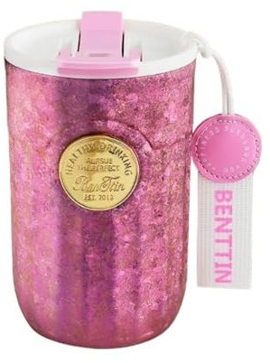 Tazza isolata in titanio, tazza da caffè, grande capacità, tazza in titanio for auto, regalo(Light red)