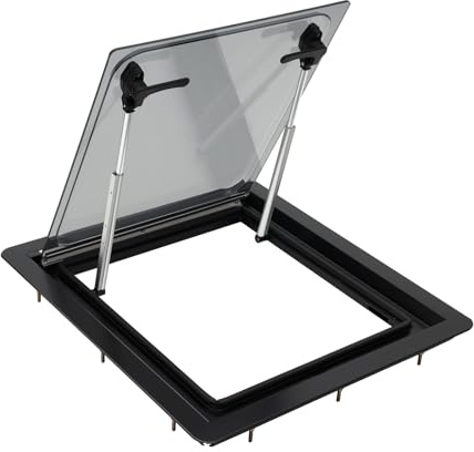 Ausstellfenster Wohnmobilfenster mit Fliegengitter und Integriertem Rollo, 450x500mm RV Klappfenster Externes Push Fenster Seitenfenster E13 Wohnmobil Fenster für Wohnwagen Kastenwagen EU Stock