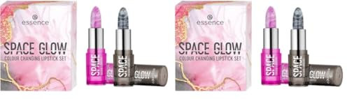 essence SPACE GLOW COLOUR CHANGING LIPSTICK SET, farbanpassend, natürlich, acetonfrei, vegan, ohne Mikroplastikpartikel, glutenfrei, 2er Pack (1pcs)